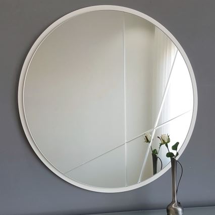 Vægspejl diam. 60 cm sølvfarvet
