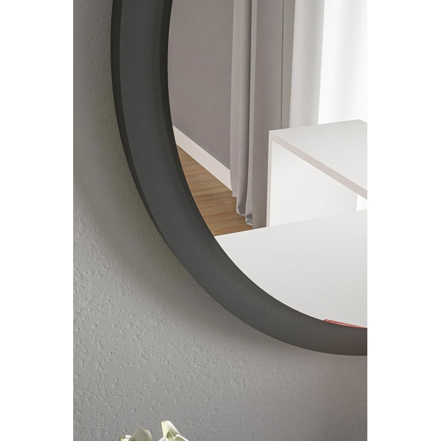 Vægspejl diameter 45 cm sort