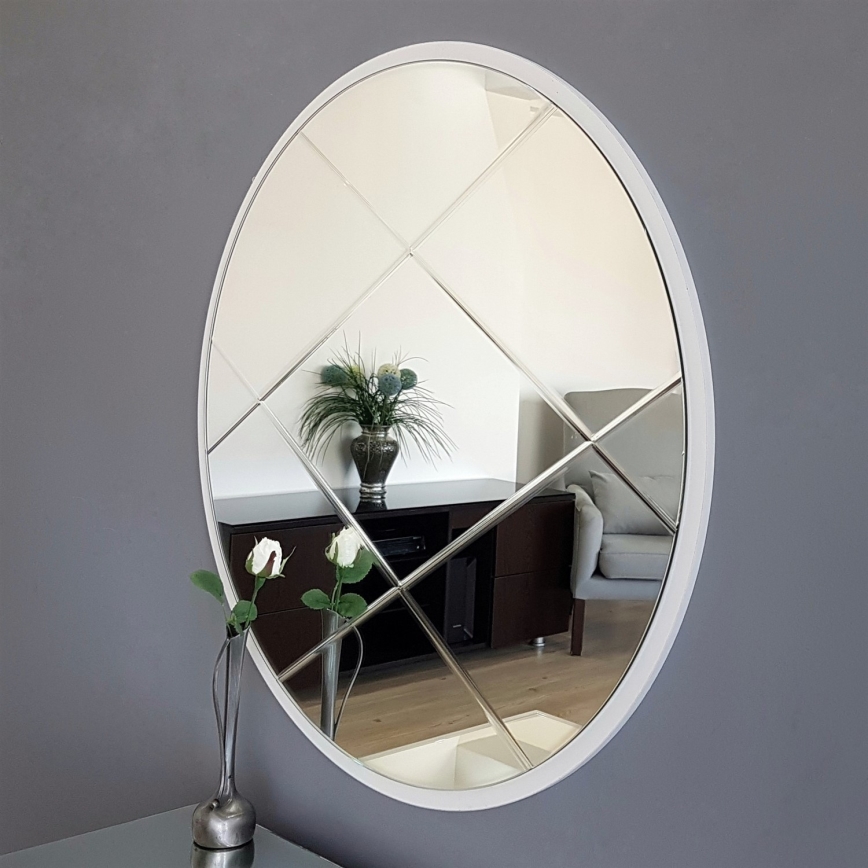 Vægspejl diameter 60 cm hvid