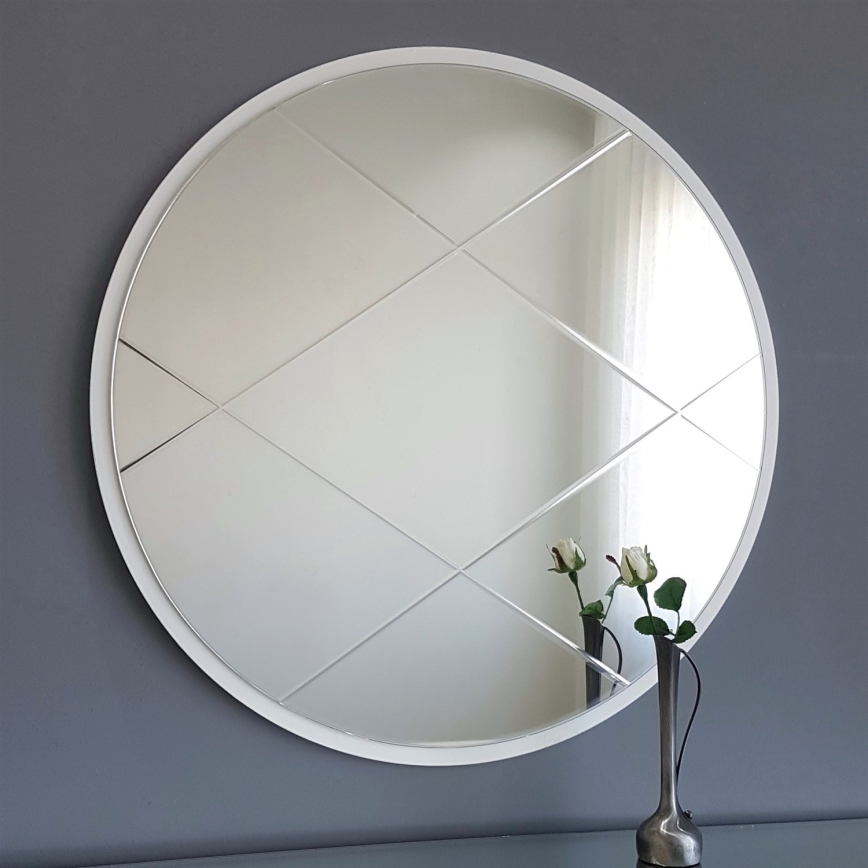 Vægspejl diameter 60 cm hvid
