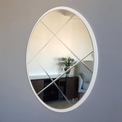Vægspejl diameter 60 cm hvid