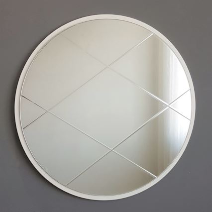 Vægspejl diameter 60 cm hvid