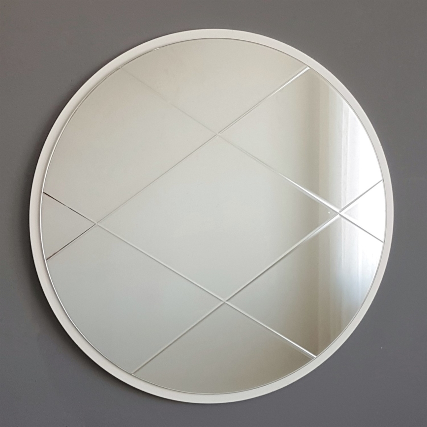 Vægspejl diameter 60 cm hvid