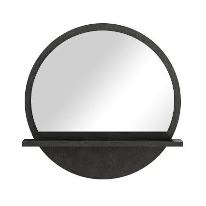 Vægspejl med en hylde 45x45 cm sort