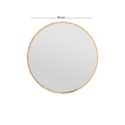 Vægspejl OZZE diameter 60 cm brun