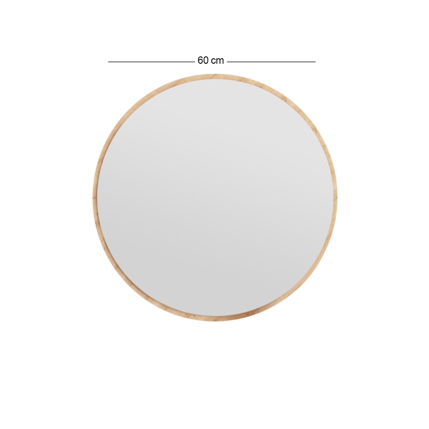 Vægspejl OZZE diameter 60 cm brun