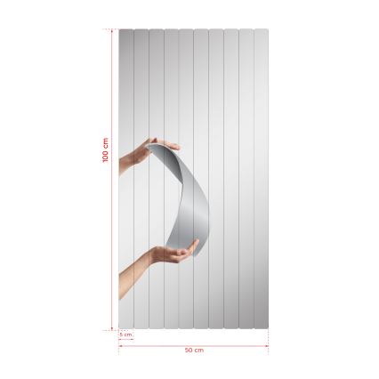 Vægspejl REKTANGULÆRT 100x50 cm - 10 dele