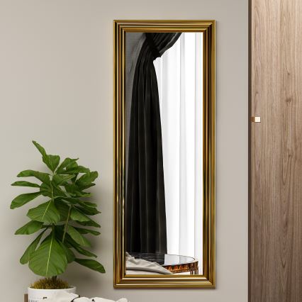 Vægspejl SMOOTH 105x40 cm guldfarvet