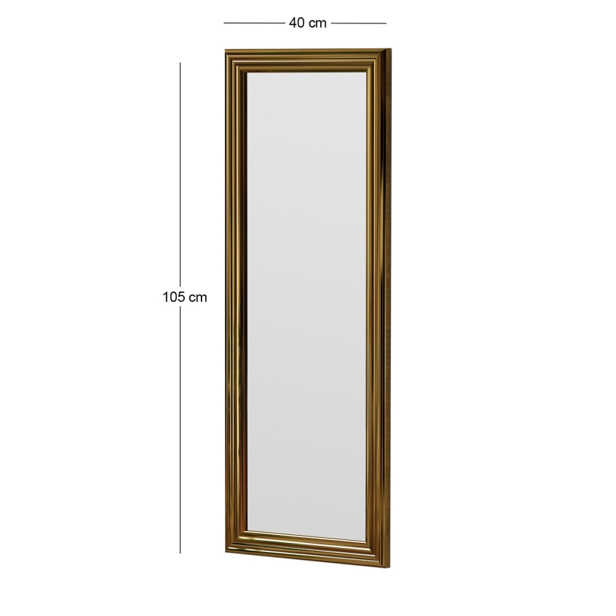 Vægspejl SMOOTH 105x40 cm guldfarvet