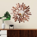 Vægspejl SOL diameter 75 cm brun