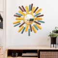 Vægspejl SOL diameter 75 cm gul