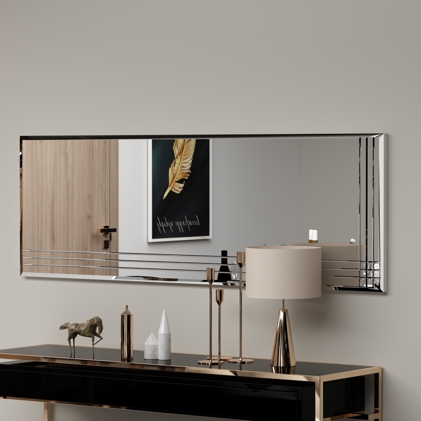 Vægspejl TRIO 120x40 cm skinnende krom