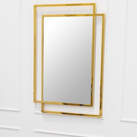 Vægspejl VIDO 110x80 cm guldfarvet