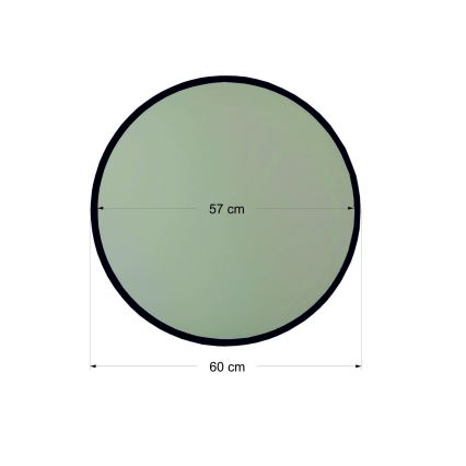 Vægspejl YUVARLAK diameter 60 cm sort
