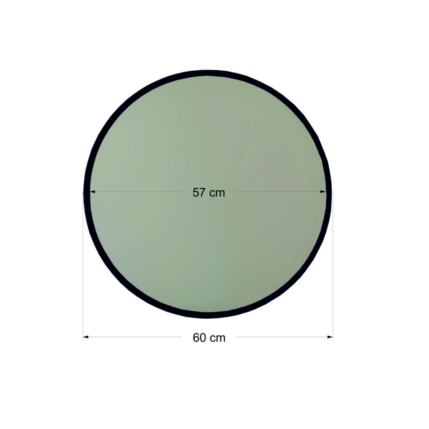 Vægspejl YUVARLAK diameter 60 cm sort