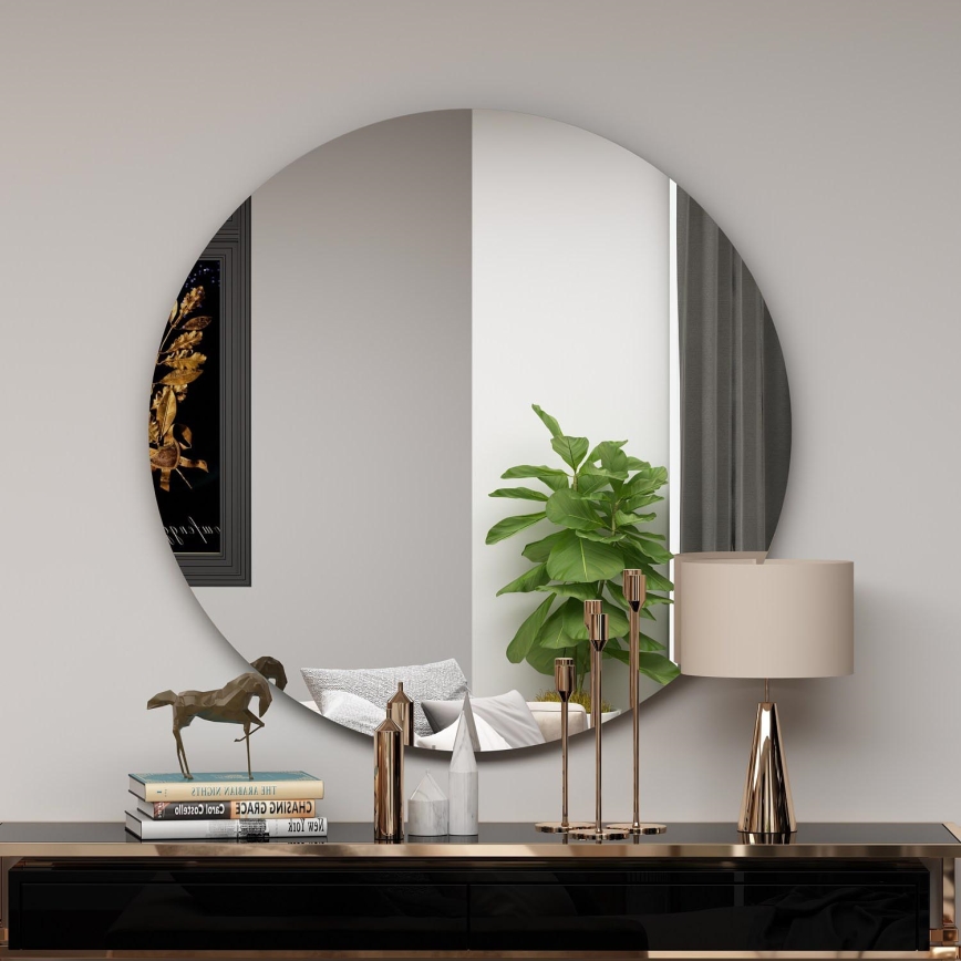 Vægspejl ZEOS diameter 70 cm sort