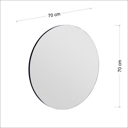 Vægspejl ZEOS diameter 70 cm sort