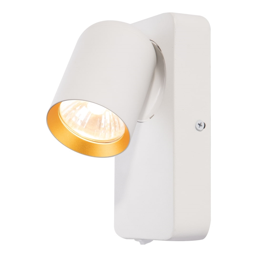 Vægspot ANDY 1xGU10/8W/230V hvid/guldfarvet