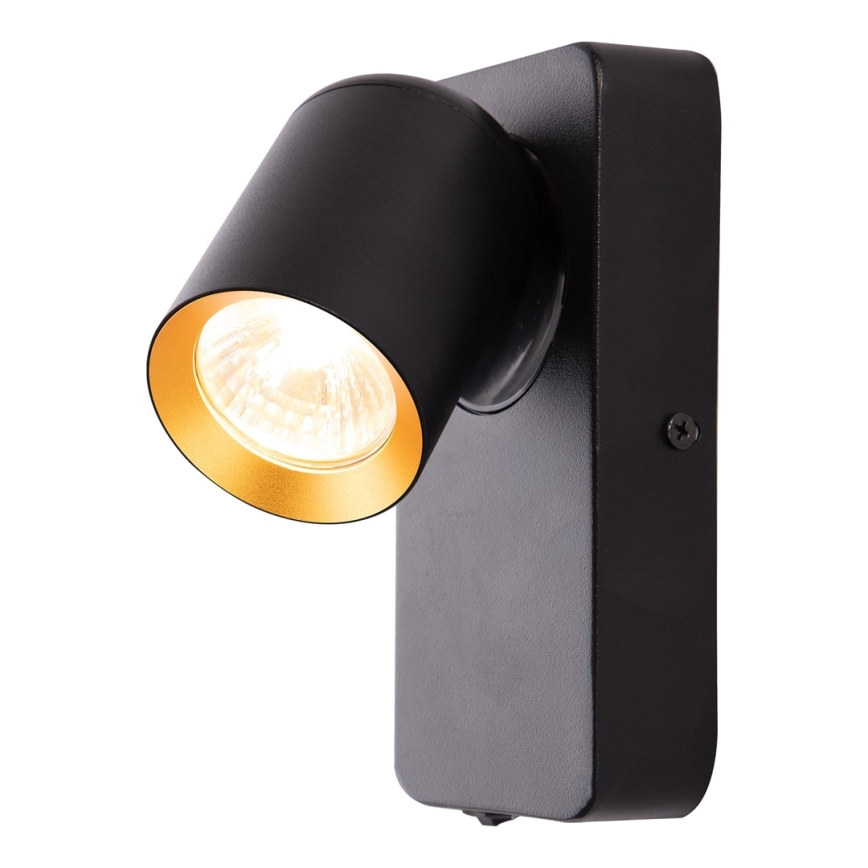 Vægspot ANDY 1xGU10/8W/230V sort/guldfarvet