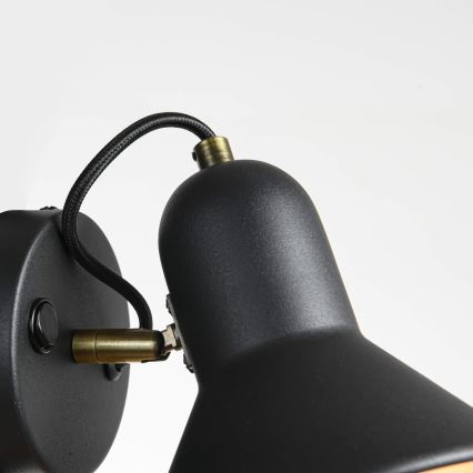 Vægspot ASTAMA 1xE27/40W/230V sort/messing