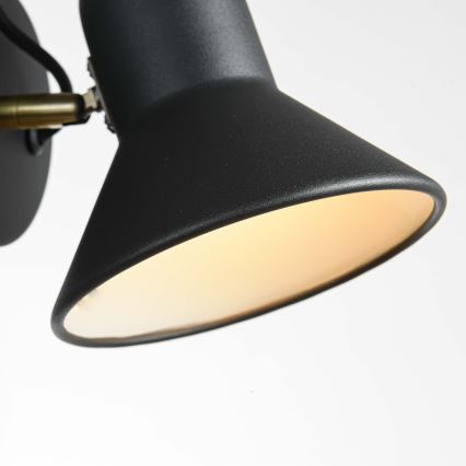 Vægspot ASTAMA 1xE27/40W/230V sort/messing