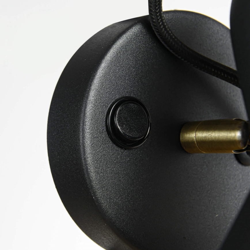 Vægspot ASTAMA 1xE27/40W/230V sort/messing