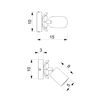 Vægspot BLOMST 1xGU10/8W/230V hvid