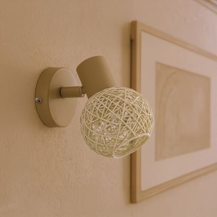 Vægspot DEX 1xE14/10W/230V beige/creme