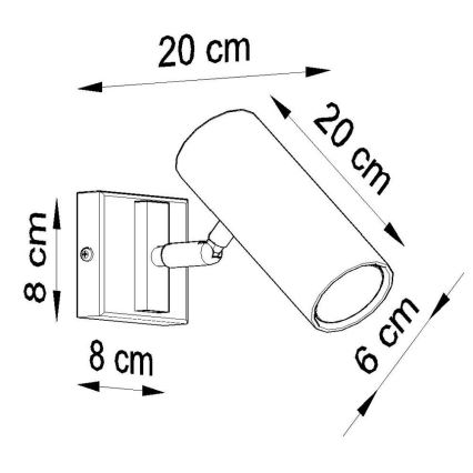 Vægspot DIREZIONE 1xGU10/40W/230V sort