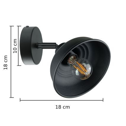Vægspot FAUN 1xE27/60W/230V sort