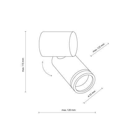Vægspot JET SÆT 1xGU10/10W/230V sort