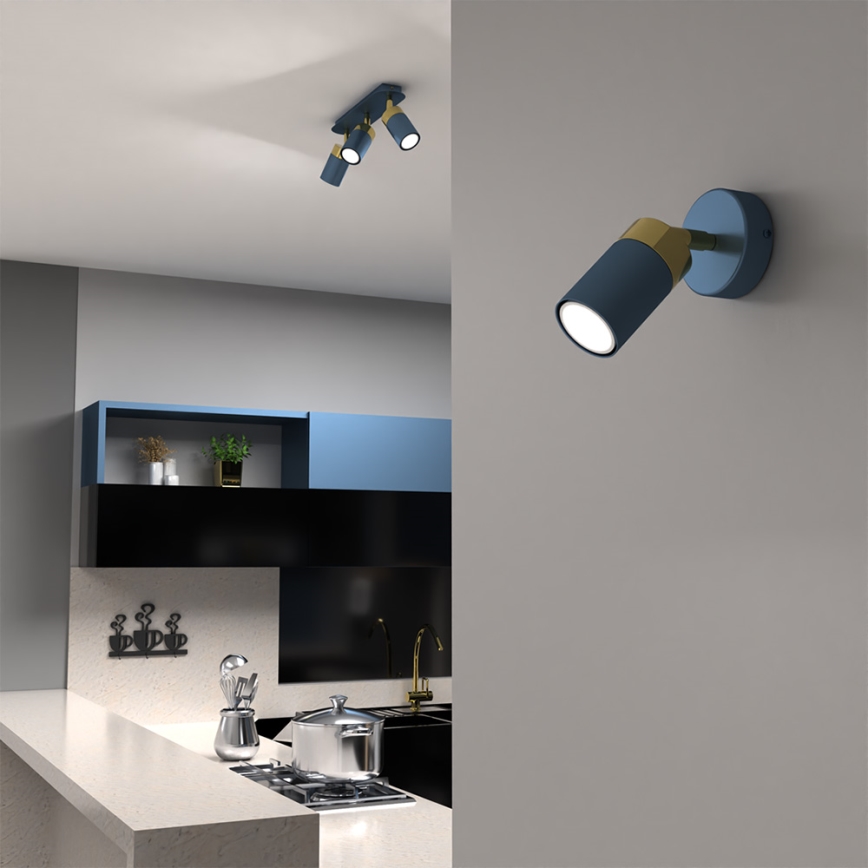 Vægspot JOKER 1xGU10/25W/230V blå/guld