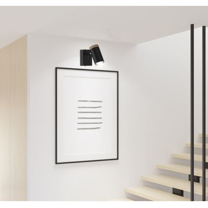 Vægspot LAGOS 1xGU10/15W/230V sort/brun