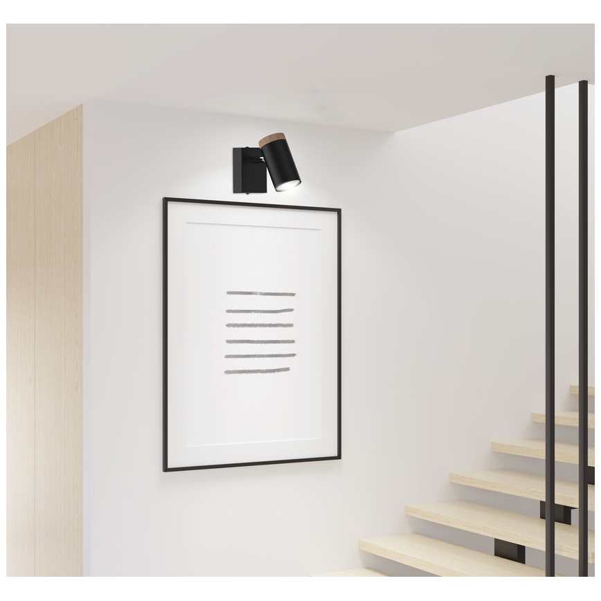 Vægspot LAGOS 1xGU10/15W/230V sort/brun