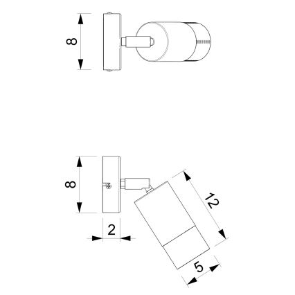 Vægspot LINK 1xGU10/8W/230V sort/messing