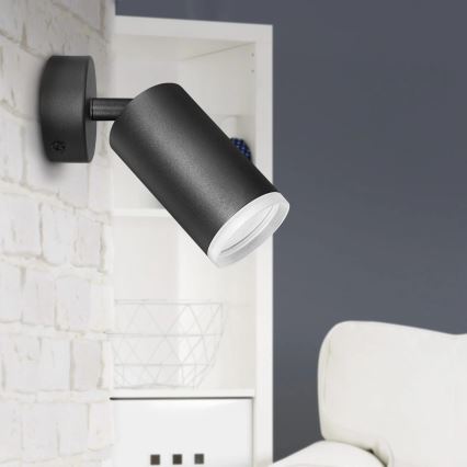 Vægspot LONDON 1xGU10/10W/230V sort