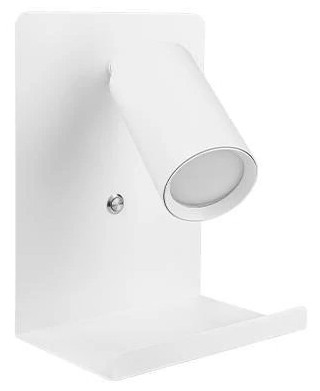 Vægspot med hylde og USB oplader 1xGU10/35W/230V hvid
