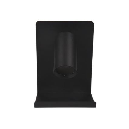 Vægspot med hylde og USB oplader 1xGU10/35W/230V sort