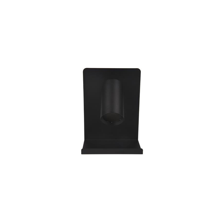 Vægspot med hylde og USB oplader 1xGU10/35W/230V sort
