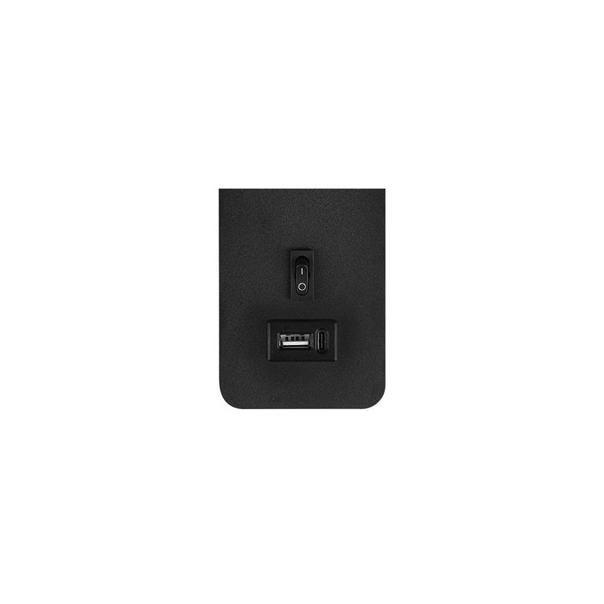 Vægspot med USB-oplader 1xG9/35W/230V sort/guldfarvet