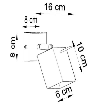 Vægspot MERIDA 1xGU10/40W/230V