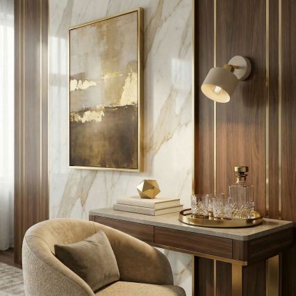 Vægspot PARKLA 1xE27/15W/230V beige/guld