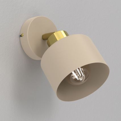 Vægspot PARKLA 1xE27/15W/230V beige/guld
