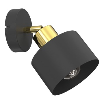 Vægspot PARKLA 1xE27/15W/230V sort/guld