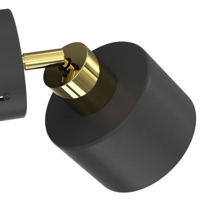 Vægspot PARKLA 1xE27/15W/230V sort/guld