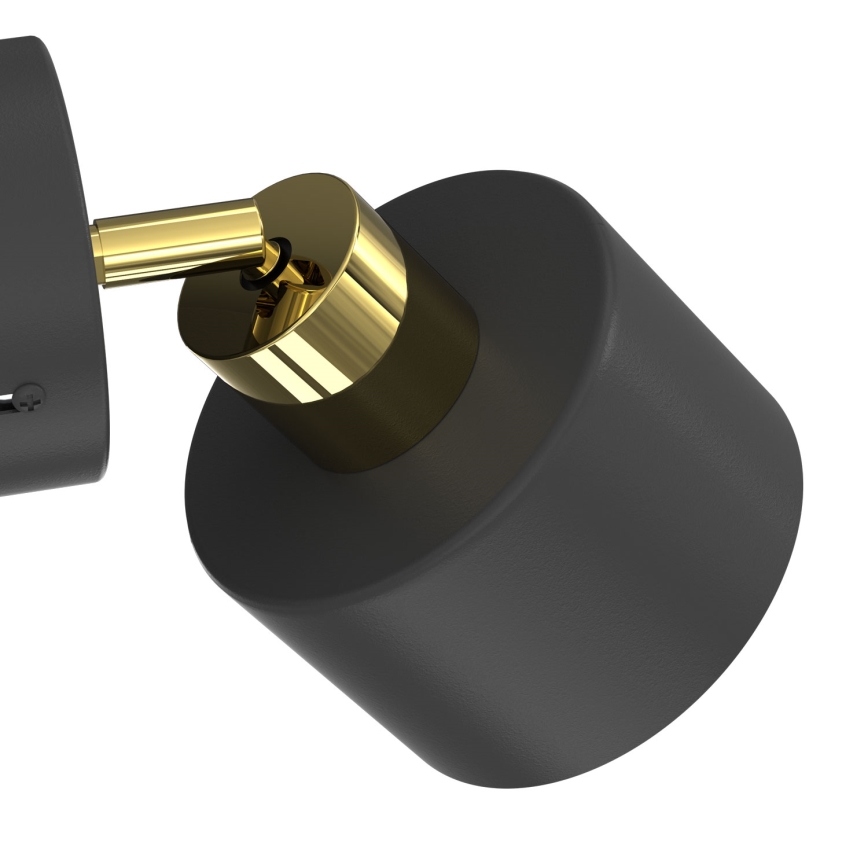 Vægspot PARKLA 1xE27/15W/230V sort/guld