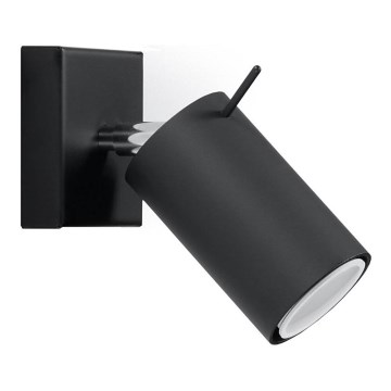 Vægspot RING 1xGU10/10W/230V sort