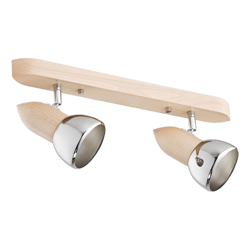 Vægspot SPARK 2xE27/15W/230V bøg