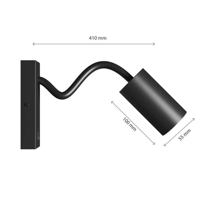 Vægspot SQUALLA VARIOSA 1xGU10/10W/230V sort