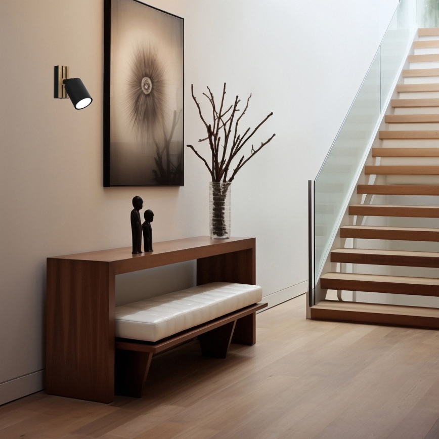 Vægspot TERRA 1xGU10/8W/230V sort/eg
